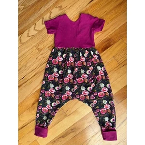 Floral Harem Romper Kids Jumpsuit Short Sleeve Casual Comfy Size Unknown Y2K - Picture 1 of 8