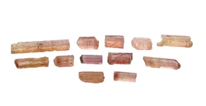 10.34 Gram Twelve Golden Peach Pumpkin Pink Crystal Gem Facet Tourmaline Rough - Bild 1 von 4