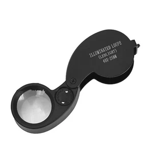 25mm 40X Foldable LED Light Magnifying Glass Jewelry Magnifier Mini Eye Loupe e - Picture 1 of 9