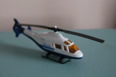 Helicóptero Welly 6"" POLICÍA Blanco WY128 Juguete Diecast VINTAGE No:9590 RARO Foto 1 de 4