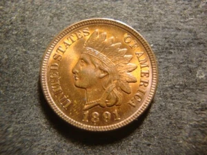 1891 BU GEM BU RED Brown Glossy Indian Head Cent Premium Quality IAX - Picture 1 of 2