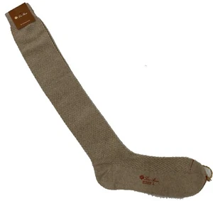 Loro Piana 100% Baby Cashmere Tan Socks Size Large Made in Italy - Picture 1 of 4
