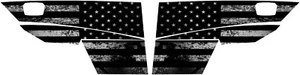 16-25 POLARIS GENERAL 1000 FRONT DOORS DECAL GRAPHIC MATTE AMERICAN FLAG GRAY - Bild 1 von 2