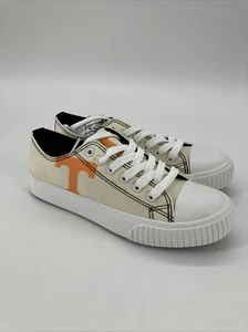 Tennessee Volunteers Womens Canvas Beige Cream Team Sneaker Logo Size 6 Foco - Picture 1 of 14