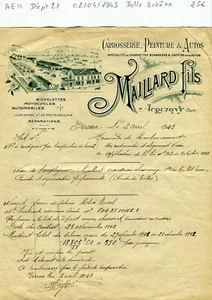 Dépt 27 - Arquigny - Belle Entête Secteur de l'Automobile du  02/04/1943 A Voir! - Picture 1 of 1