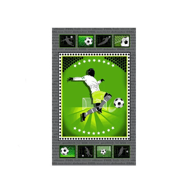 Score! Soccer Player Ball Sport Goal Fabric 23" Panel  #9984 - Image 1 of 1