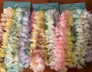 14 BLUMEN LEIS VERSCHIEDENE FARBEN PARTY LUAU TROPISCHE PASTELLTÖNE 40 ZOLL - Bild 1 von 4