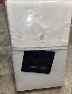 Ralph Lauren Leinen Einfarbig 2er Set Standard Kissenbezüge Alabaster - Weiß Leinen - Bild 1 von 4