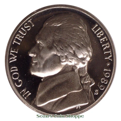 1989 S Jefferson Nickel 5C Gem Deep Cameo Proof San Francisco Nickle Ships Free! Cover