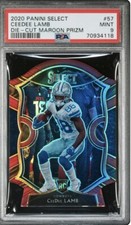 2020 Select Cee Dee Lamb Concourse Die Cut Red #57 Rookie Card RC PSA 9