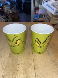 2 How The Grinch Stole Christmas Green Melamine Cups DR SEUSS 4" - Picture 1 of 2