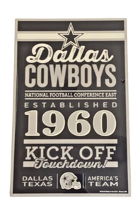 Dallas Cowboys Established 1960 Fan Cave Bar Home Decor Sign 11"x17" - Picture 1 of 2