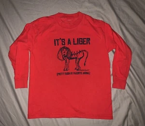 It's A Liger Napoleon Dynamite Youth Small red long sleeve 100% QHW shirt 16x20 - Picture 1 of 4