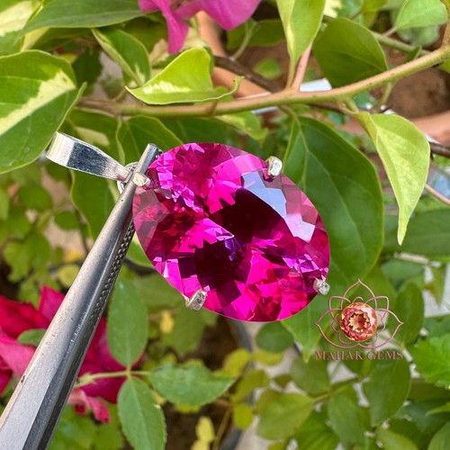 VETEMENTS Ciondolo pietra preziosa sfusa rubino rosa naturale certificato 42 70 CT in argento massiccio 925