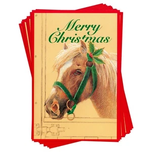 LOT OF 16 PAPER MAGIC GROUP CHRISTMAS Cards + Envelopes, Grand Award Horse Head - Picture 1 of 5
