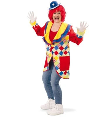 Clown Mantel bunt Erwachsenenkostüm Frack Jacke Karneval Zirkus Parade - Bild 1 von 4
