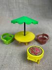 Vtg Fisher Price Little People Play Family Patio Set Lot W Bbq