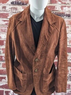 Chaqueta Blazer Deportiva 42R Vintage Años 60 70 Gamuza Originales Cuero Pesado Foto 1 de 4