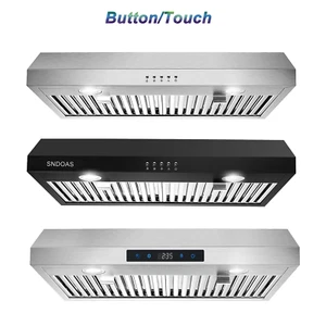 30inch Kitchen Under Cabinet Range Hood 3-Speed 600CFM Vent Button/Touch Control - Picture 1 of 35