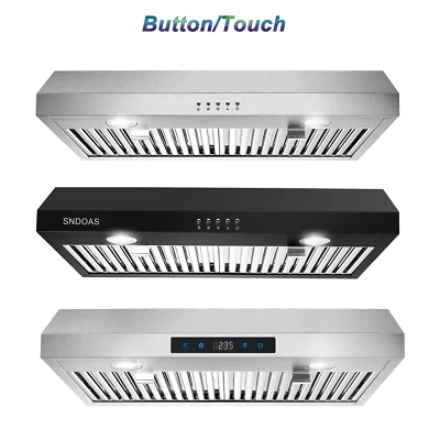 30 inch Kitchen Under Cabinet Range Hood 600CFM Cook Vent Black/Sliver LEDs New - Image 1 of 4