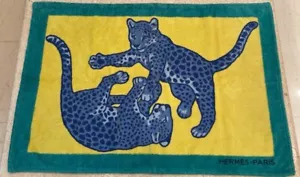 HERMES Cotton Beach Towel Bath Mat Towel Leopard 63×92cm Rare BNIB - Picture 1 of 4