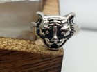 Gothic Gargoyle Silver Tone Vintage Ring Size 8 Dragon Face  Sharp Teeth Unusual