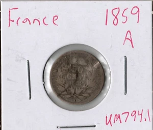 Coin France (Napoleon III) 50 Centimes 1859 A KM794.1, silver - Picture 1 of 4