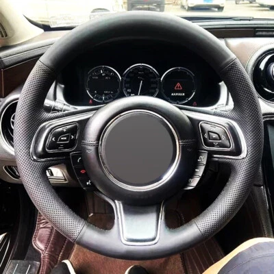Alcantara Steering Wheel Cover Real Leather Wheel Wrap for JAGUAR XJ 2010-2015 A - Image 1 of 4