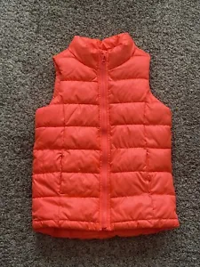 Old Navy Girls Puffer Winter Vest Frost Free Full Zip Neon Pink Size 8 M - Picture 1 of 6