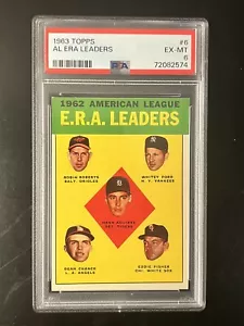 1963 Topps AL ERA Leaders #6 PSA 6 EX-MT. Just Back From PSA - Picture 1 of 2