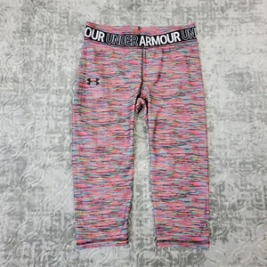 Under Armour Leggings Youth XL Rainbow Stripe Base Layer Fitted Kids Girls - Picture 1 of 11