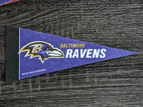 NFL Mini PENNANT FLAG Baltimore Ravens by Rico/Tag Express 9"x 4” Cover
