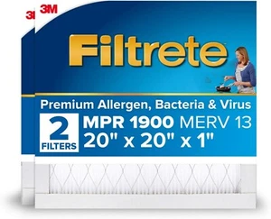 3M Filtrete 20x20x1 Air Filter MERV 13 HVAC AC Furnace Filter Replacement - 2pk - Picture 1 of 8