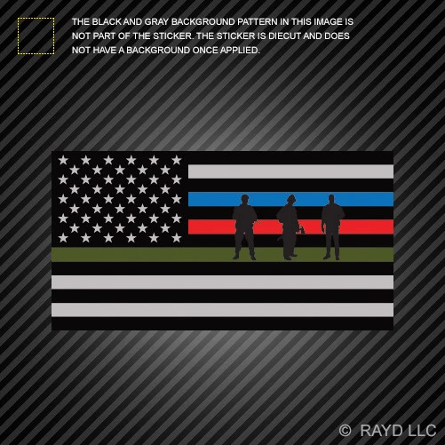 Pegatina delgada bandera línea azul militar bombero policía pegatina bandera americana Foto 1 de 1