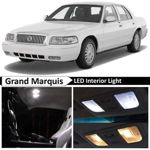 2003-2011 Grand Marquis White Interior + License Plate LED Lights Package Kit - Picture 1 of 9