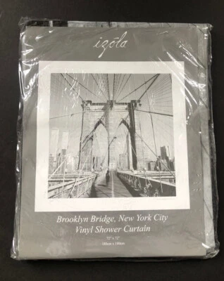 "Nueva cortina de ducha de vinilo Brooklyn Bridge Nueva York 72"" X 72"" NUEVA por IZOLA" Foto 1 de 4