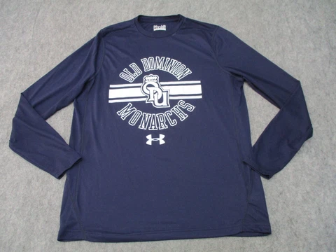 Old Dominion Monarchs Shirt Mens Large Blue White Football College Under Armour Cover