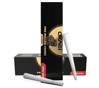 OKAEI Classic King Size Pre Rolled Cones  100 x  langsam brennend Joint Hülsen - Bild 1 von 4