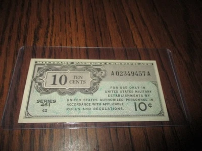 USA TEN CENTS 10c MILITARY PAYMENT CERTIFICATE SERIES 461  1946-1947 - Image 1 of 2