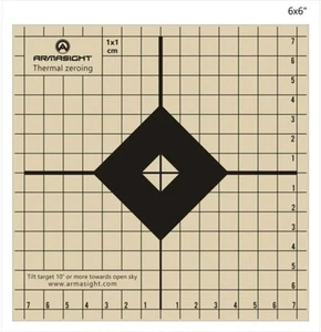 Thermal Zeroing Target with Sticky Adhesive Base (6 x 6 Inch, 10-Pack) Tan - Picture 1 of 1