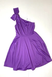 Jasambac Purple Off-the-Shoulder Dress with Pockets & Bow – Size Large (NWT) - Picture 1 of 4