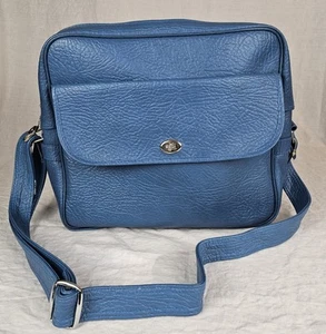 VTG MCM Carry On Shoulder Bag Sears Feather Lite Travel Luggage Blue Has Key - Picture 1 of 14