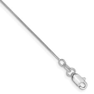 Caja de oro blanco de 14 quilates de 0,5 mm con broche de langosta tobillera de 10" 0,88 g para mujer - Imagen 1 de 1