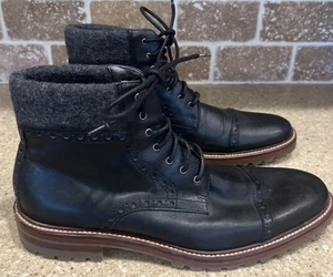 Johnston & Murphy J&M 1850 Mens Black Leather Boots 9.5M Hipster Preppy Classic - Picture 1 of 9
