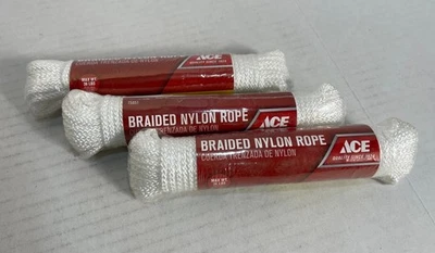 NUEVO - Cuerda de nailon trenzada Ace, 3 quilates, 1/8 pulgadas x 48 pies cada una, 75851 Foto 1 de 4