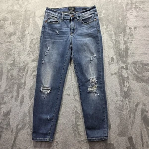 Jeans Judy Blue para mujer 9/29 azul calce relajado desgastado denim elástico JB8271DK - Imagen 1 de 11
