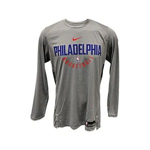 New With Tags Issued Philadelphia 76ers Gray Nike Long Sleeve Shirt (Size L) - Picture 1 of 1