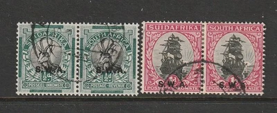 South West Africa 1930/1 par rotograve FU pares correctos SG 68/9, Cat £80 Foto 1 de 2
