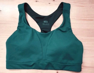 Sujetador acolchado espalda deportiva verde Active Pursuits cooperativo REI talla L para mujer Foto 1 de 4