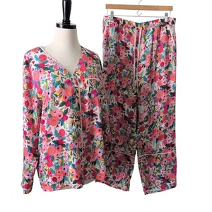 NWT Somersault Pajama Set Medium Floral Print PJ Floral Rifle Paper SIlky Garden - Picture 1 of 12